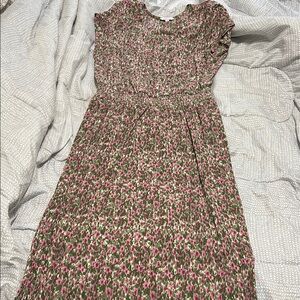 Reitmans Pink and Red Midi Sundress with Crew Neck